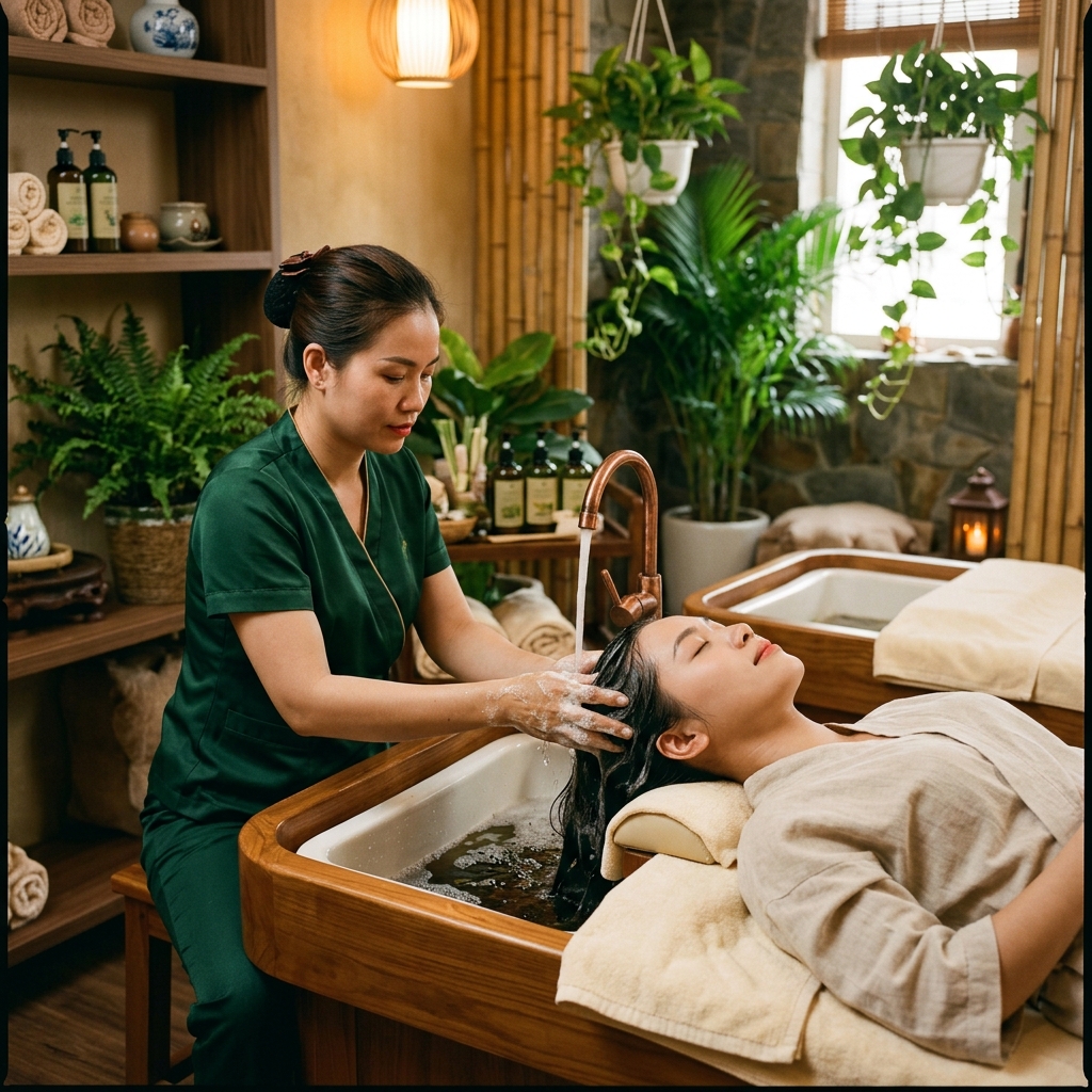Gội đầu dưỡng sinh Hà Thủ Ô